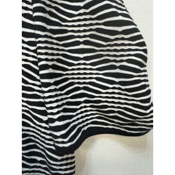 Cj Banks Womens Tunic Top Round Neck Asymmetrical Size 3X Black White 3/4 Sleeve - Picture 6 of 12